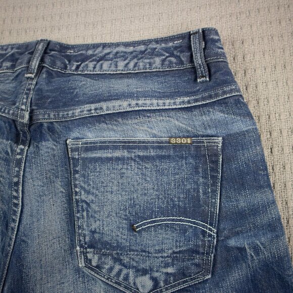 G Star Raw 3301 Regular Tapered Jeans Repaired Selvedge - Picture 8 of 8
